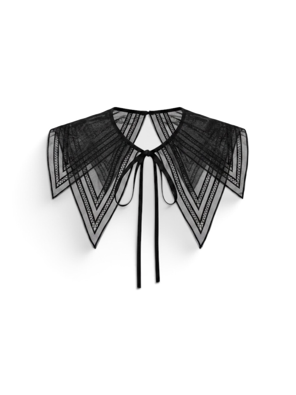 Black Lace Detachable Collar Tie Necklace
